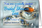 Invitation to Bridal Shower Tea, Vintage Rose Teacup, Custom Front card
