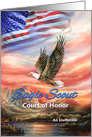 Eagle Scout Court of Honor Invitation, Flag & Flying Eagle card