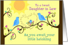 Baby Shower Congratulations to Daughter in Law with Baby Bird card