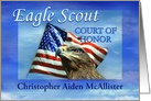 Eagle Scout Court of Honor Invitation, Eagle and Flag Custom Front card