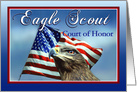 Invitation to Eagle Scout Court of Honor, Golden Eagle and U.S. Flag card