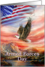Armed Forces Day, Patriotic Flying Eagle and American Flag card