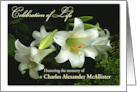 Celebration of Life Program Memorial Folder with Lilies Custom card