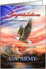 Congratulations on Retirement from U. S. Army, Eagle, Custom Front card