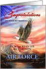 Congratulations on Retirement from Air Force, Flying Eagle, Custom Front card