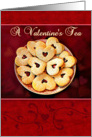 Valentine’s Day Tea Invitation, Heart Cookies on Tea Party Invitation card