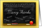 Many Thanks To Teacher’s Aide, Classroom Chalkboard with Foreign Languages card
