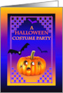 Halloween Costume Party Invitation Pumpkin Bat and Spider card