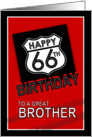 Happy 66th Birthday to Brother, Route 66 Sign card