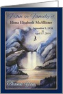 Thank You for Sympathy, Misty Waterfall in Blue, Custom Front card
