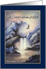 Celebration of Life Memorial Service Invitation, Misty Waterfall Custom Front card