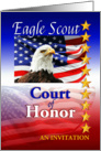 Invitation for Eagle Scout Court of Honor, Flag and Eagle card