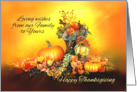 Happy Thanksgiving from our Family, Pumpkins and Autumn Leaves card