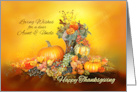 For Aunt and Uncle Happy Thanksgiving, Pumpkins and Autumn Leaves card