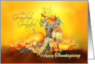 For Grandma and Grandpa Happy Thanksgiving Pumpkins and Autumn Leaves card