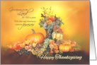 Give Thanks Happy Thanksgiving Pumpkins and Autumn Leaves card