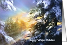 Winter Solstice Sunshine Bright and Sunny Winter Yule Forest card