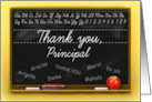 Thank You School Principal Chalkboard with Many Thanks card