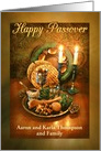 Messianic Passover, Candlelight and Seder Plate Custom Front card