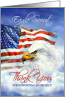 Thank You for Supporting my Eagle Scout Project, Eagle and Flag card