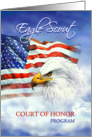 Program for Eagle Scout Court of Honor, American Eagle and Flag card