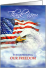 Thank You for Defending our Freedom, American Eagle and Flag card