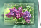 Thank You for Sympathy, Lilac Garden with Green Toned Frame card