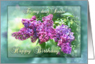 Happy Birthday Sister, Purple and Aqua Lilac Garden card