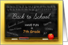 Seventh Grade Back to School Blackboard, 7th Grade Chalkboard card