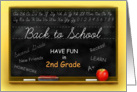 Second Grade Back to School Blackboard, 2nd Grade Chalkboard card