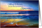 Thank You for Sympathy, Seascape at Sunset in Cobalt and Gold card