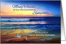 Thank You for Sympathy, Seascape Sunset Custom Front for Name card