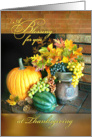 A Blessing for Thanksgiving, Fall Foliage & Pumpkin on Hearth card