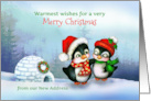New Address Merry Christmas Penguins with Igloo We’ve Moved card