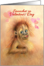 Valentine’s Day Monkey Smooches, Cute Orangutan Ape Valentine card