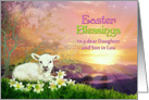 Easter Blessings to Daughter & Son in Law, Lamb & Easter Lilies card