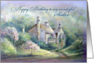 Happy Birthday to my Sister, House & Garden with Flowering Trees card