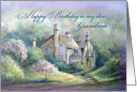 Happy Birthday to Grandma, House & Garden with Flowering Trees card