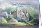 Happy Birthday to Sister in Law, Country House in Flowering Garden card