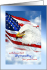 Sympathy for Loss of Military Hero, Eagle & American Flag card