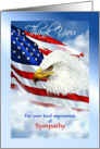 Thank You for your Sympathy, Military Hero American Flag & Eagle card