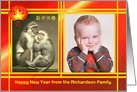 Two Loving Monkeys, Chinese New Year of the Monkey Photo Card