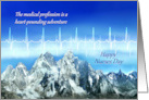 Happy Nurses Day Medical Heartbeat Pulse and Snowy Mountains card