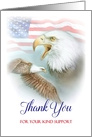 Thank You for Supporting Eagle Scout Project, Flag and Two Eagles card