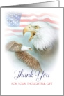 Thank You for Gift Eagle Scout Court of Honor with Flag and Eagles card