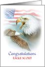 Congratulations to Eagle Scout, American Flag and Eagles card