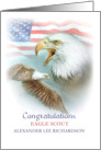 Congratulations to Eagle Scout American Flag and Eagles Add Name card