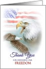 Happy Veterans Day American Flag and Eagles, Thank You Veterans card