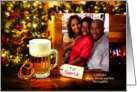 Merry Christmas Leave a Beer and Pretzel for Santa Add Photo card