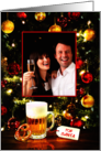 Merry Christmas Leave a Beer and Pretzel for Santa Add Photo card